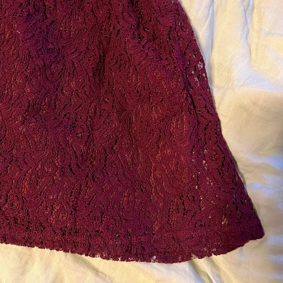 Vintage Forever 21 Lace Mini Dress Size Small in Maroon - Picture 4 of 4
